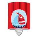 Nautical Sailboat Ceramic Night Light Compact, UL-Certified, Ideal for Bedroom, Bathroom, Nursery, Hallway, Kitchen, 6x4x3, Multicolor