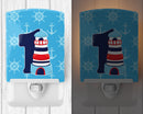 Nautical Month 1 Ceramic Night Light Compact, UL-Certified, Ideal for Bedroom, Bathroom, Nursery, Hallway, Kitchen, 6x4x3, Multicolor