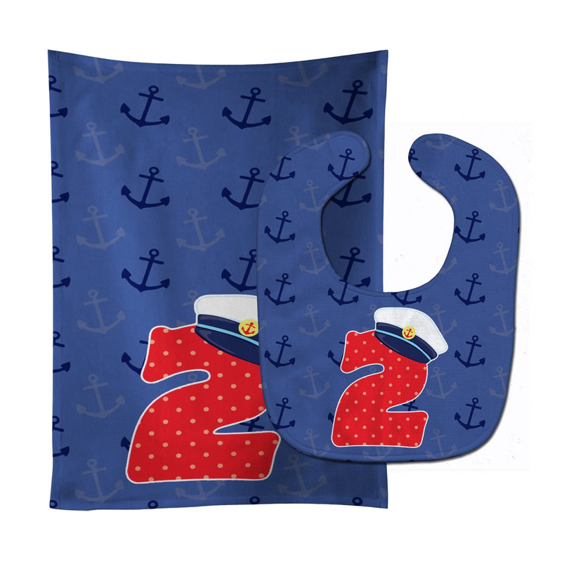 Nautical Month 2 Baby Bib & Burp Cloth BB8873STBU