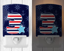 Nautical Month 3 Ceramic Night Light Compact, UL-Certified, Ideal for Bedroom, Bathroom, Nursery, Hallway, Kitchen, 6x4x3, Multicolor