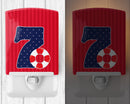Nautical Month 7 Ceramic Night Light Compact, UL-Certified, Ideal for Bedroom, Bathroom, Nursery, Hallway, Kitchen, 6x4x3, Multicolor