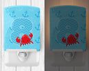 Nautical Month 8 Ceramic Night Light Compact, UL-Certified, Ideal for Bedroom, Bathroom, Nursery, Hallway, Kitchen, 6x4x3, Multicolor