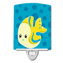 Nautical Tropical Fish Ceramic Night Light Compact, UL-Certified, Ideal for Bedroom, Bathroom, Nursery, Hallway, Kitchen, 6x4x3, Multicolor