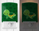 Nautical Turtle Ceramic Night Light Compact, UL-Certified, Ideal for Bedroom, Bathroom, Nursery, Hallway, Kitchen, 6x4x3, Multicolor