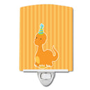 Dinosaur Orange Ceramic Night Light Compact, UL-Certified, Ideal for Bedroom, Bathroom, Nursery, Hallway, Kitchen, 6x4x3, Multicolor