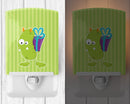 Birthday Monster Green Ceramic Night Light Compact, UL-Certified, Ideal for Bedroom, Bathroom, Nursery, Hallway, Kitchen, 6x4x3, Multicolor