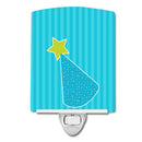 Birthday Hat Ceramic Night Light Compact, UL-Certified, Ideal for Bedroom, Bathroom, Nursery, Hallway, Kitchen, 6x4x3, Multicolor
