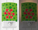 Christmas Snowflake Red Ceramic Night Light Compact, UL-Certified, Ideal for Bedroom, Bathroom, Nursery, Hallway, Kitchen, 6x4x3, Multicolor