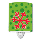 Christmas Snowflake Red Ceramic Night Light Compact, UL-Certified, Ideal for Bedroom, Bathroom, Nursery, Hallway, Kitchen, 6x4x3, Multicolor