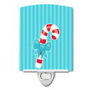 Christmas Candy Cane Ceramic Night Light Compact, UL-Certified, Ideal for Bedroom, Bathroom, Nursery, Hallway, Kitchen, 6x4x3, Multicolor