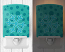 Christmas Snowflake Blue Ceramic Night Light Compact, UL-Certified, Ideal for Bedroom, Bathroom, Nursery, Hallway, Kitchen, 6x4x3, Multicolor