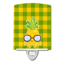 Pineapple Cool Sunglasses Face Ceramic Night Light Compact, UL-Certified, Ideal for Bedroom, Bathroom, Nursery, Hallway, Kitchen, 6x4x3, Multicolor