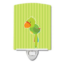 Pirate Parrot Green Ceramic Night Light Compact, UL-Certified, Ideal for Bedroom, Bathroom, Nursery, Hallway, Kitchen, 6x4x3, Multicolor