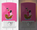 Pirate Ship Pink Ceramic Night Light Compact, UL-Certified, Ideal for Bedroom, Bathroom, Nursery, Hallway, Kitchen, 6x4x3, Multicolor