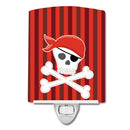 Pirate Skull and Cross Bones Ceramic Night Light Compact, UL-Certified, Ideal for Bedroom, Bathroom, Nursery, Hallway, Kitchen, 6x4x3, Multicolor