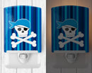 Pirate Skull and Cross Bones Ceramic Night Light Compact, UL-Certified, Ideal for Bedroom, Bathroom, Nursery, Hallway, Kitchen, 6x4x3, Multicolor