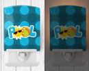 Summer Pool Ceramic Night Light Compact, UL-Certified, Ideal for Bedroom, Bathroom, Nursery, Hallway, Kitchen, 6x4x3, Multicolor