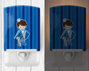 Prince Charming Brunette Ceramic Night Light Compact, UL-Certified, Ideal for Bedroom, Bathroom, Nursery, Hallway, Kitchen, 6x4x3, Multicolor