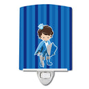 Prince Charming Brunette Ceramic Night Light Compact, UL-Certified, Ideal for Bedroom, Bathroom, Nursery, Hallway, Kitchen, 6x4x3, Multicolor