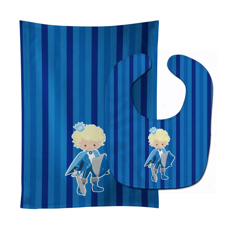 Prince Charming Blonde Baby Bib & Burp Cloth BB9000STBU