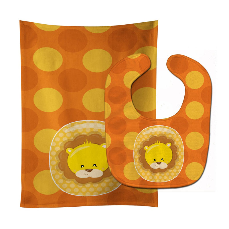 Zoo Month 0 Lion Baby Bib & Burp Cloth BB9007STBU