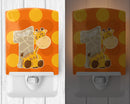 Zoo Month 1 Giraffe Ceramic Night Light Compact, UL-Certified, Ideal for Bedroom, Bathroom, Nursery, Hallway, Kitchen, 6x4x3, Multicolor