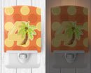 Zoo Month 4 Palm Tree Ceramic Night Light Compact, UL-Certified, Ideal for Bedroom, Bathroom, Nursery, Hallway, Kitchen, 6x4x3, Multicolor