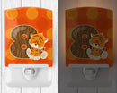 Zoo Month 8 Tiger Ceramic Night Light Compact, UL-Certified, Ideal for Bedroom, Bathroom, Nursery, Hallway, Kitchen, 6x4x3, Multicolor