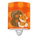 Zoo Month 8 Tiger Ceramic Night Light Compact, UL-Certified, Ideal for Bedroom, Bathroom, Nursery, Hallway, Kitchen, 6x4x3, Multicolor