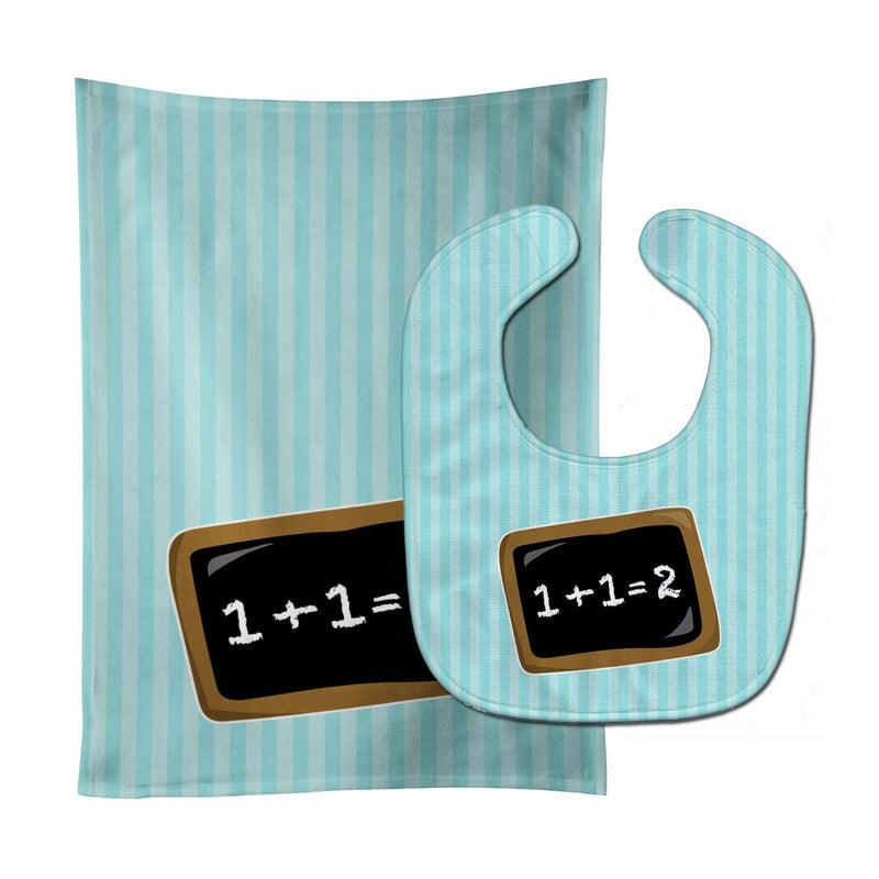 Back to School Math Baby Bib & Burp Cloth BB9027STBU