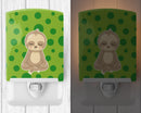 Sloth Yoga Ceramic Night Light Compact, UL-Certified, Ideal for Bedroom, Bathroom, Nursery, Hallway, Kitchen, 6x4x3, Multicolor