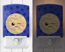 Planets Ceramic Night Light Compact, UL-Certified, Ideal for Bedroom, Bathroom, Nursery, Hallway, Kitchen, 6x4x3, Multicolor