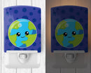 Planets Earth Ceramic Night Light Compact, UL-Certified, Ideal for Bedroom, Bathroom, Nursery, Hallway, Kitchen, 6x4x3, Multicolor
