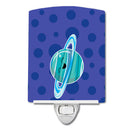 Planets Saturn Ceramic Night Light Compact, UL-Certified, Ideal for Bedroom, Bathroom, Nursery, Hallway, Kitchen, 6x4x3, Multicolor