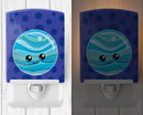 Planets Pluto Ceramic Night Light Compact, UL-Certified, Ideal for Bedroom, Bathroom, Nursery, Hallway, Kitchen, 6x4x3, Multicolor