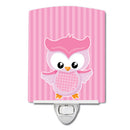 Girl Bird on Pink Ceramic Night Light Compact, UL-Certified, Ideal for Bedroom, Bathroom, Nursery, Hallway, Kitchen, 6x4x3, Multicolor