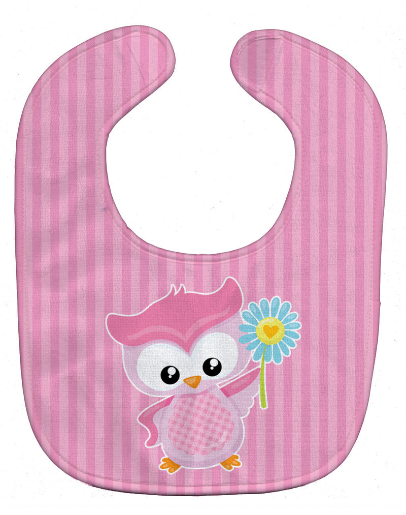 Girl Bird with Flower Pink Baby Bib BB9049BIB