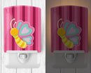 Butterfly Pink Ceramic Night Light Compact, UL-Certified, Ideal for Bedroom, Bathroom, Nursery, Hallway, Kitchen, 6x4x3, Multicolor