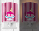 Ice Cream Cone Cake Ceramic Night Light Compact, UL-Certified, Ideal for Bedroom, Bathroom, Nursery, Hallway, Kitchen, 6x4x3, Multicolor