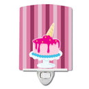 Ice Cream Cone Cake Ceramic Night Light Compact, UL-Certified, Ideal for Bedroom, Bathroom, Nursery, Hallway, Kitchen, 6x4x3, Multicolor