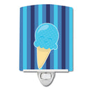 Ice Cream Cone Blue Ceramic Night Light Compact, UL-Certified, Ideal for Bedroom, Bathroom, Nursery, Hallway, Kitchen, 6x4x3, Multicolor