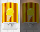 Ice Cream Cone Yellow Ceramic Night Light Compact, UL-Certified, Ideal for Bedroom, Bathroom, Nursery, Hallway, Kitchen, 6x4x3, Multicolor
