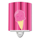 Ice Cream Cone Pink Ceramic Night Light Compact, UL-Certified, Ideal for Bedroom, Bathroom, Nursery, Hallway, Kitchen, 6x4x3, Multicolor