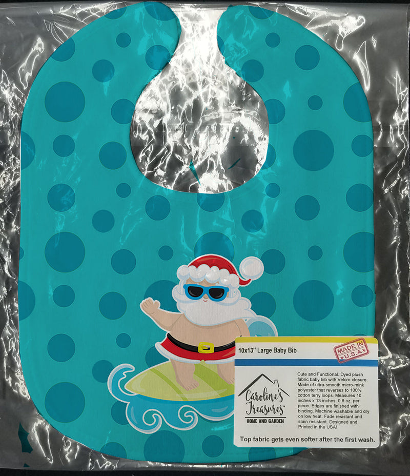 Beach Santa Claus Surfer Baby Bib BB9066BIB