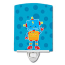 Robot Ceramic Night Light Compact, UL-Certified, Ideal for Bedroom, Bathroom, Nursery, Hallway, Kitchen, 6x4x3, Multicolor