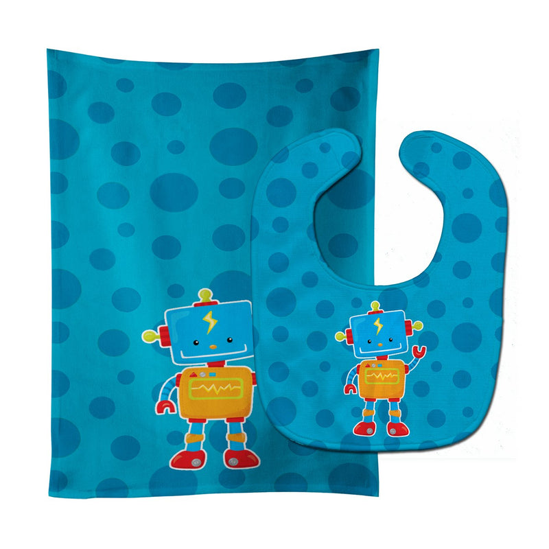 Robot Baby Bib & Burp Cloth BB9083STBU