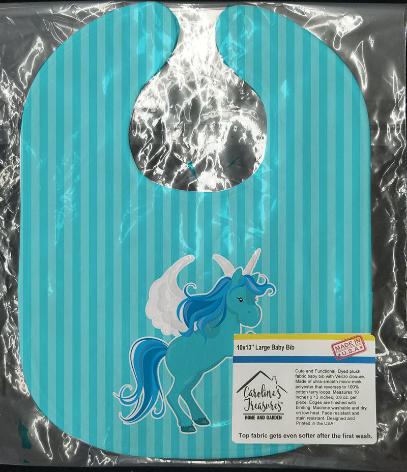 Unicorn Blue Stripes Baby Bib BB9086BIB