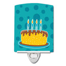 Birthday Cake Ceramic Night Light Compact, UL-Certified, Ideal for Bedroom, Bathroom, Nursery, Hallway, Kitchen, 6x4x3, Multicolor