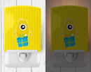 Birthday Monster with Present Ceramic Night Light Compact, UL-Certified, Ideal for Bedroom, Bathroom, Nursery, Hallway, Kitchen, 6x4x3, Multicolor