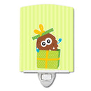 Birthday Monster Present Ceramic Night Light Compact, UL-Certified, Ideal for Bedroom, Bathroom, Nursery, Hallway, Kitchen, 6x4x3, Multicolor